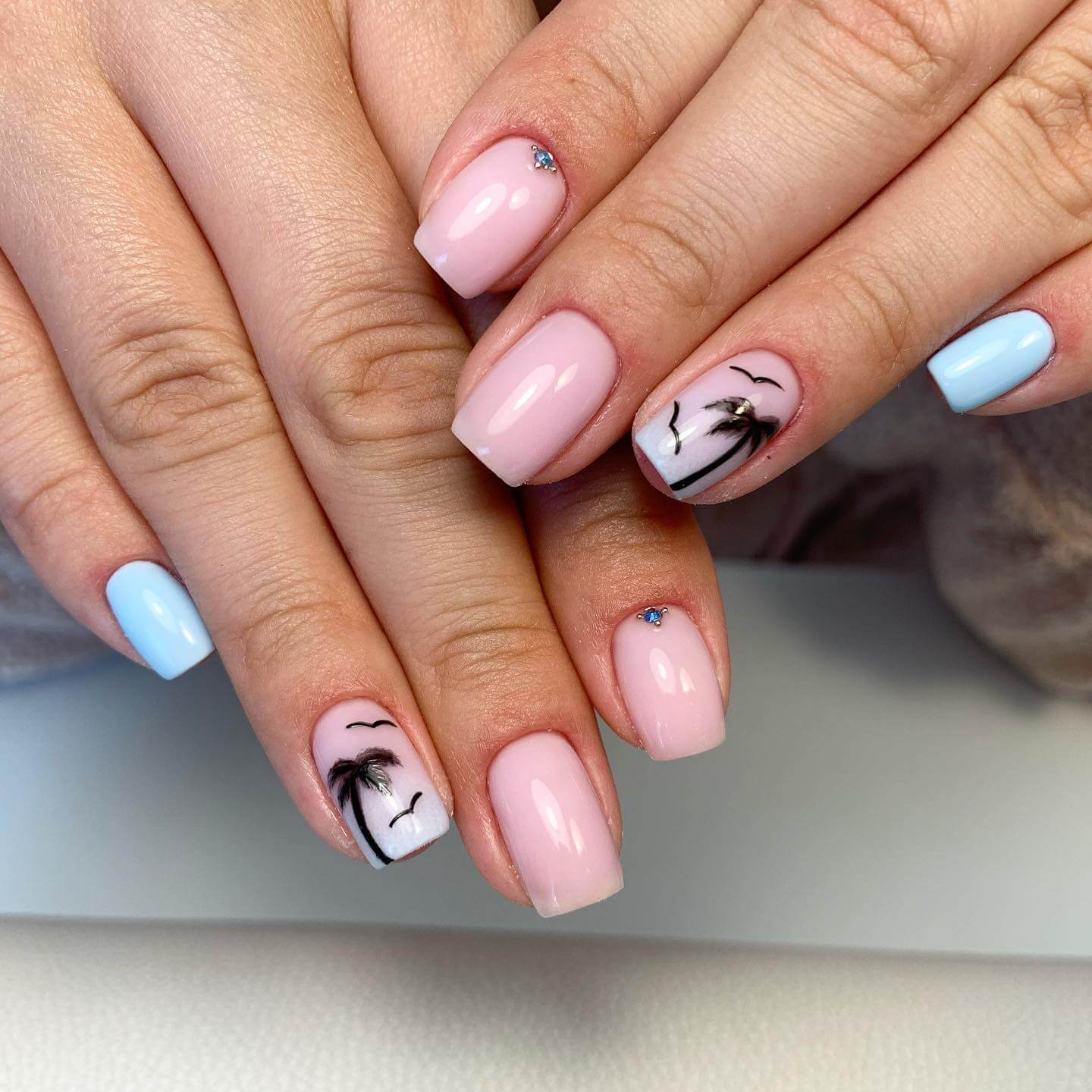 Summer Nail Designs with Palm Trees