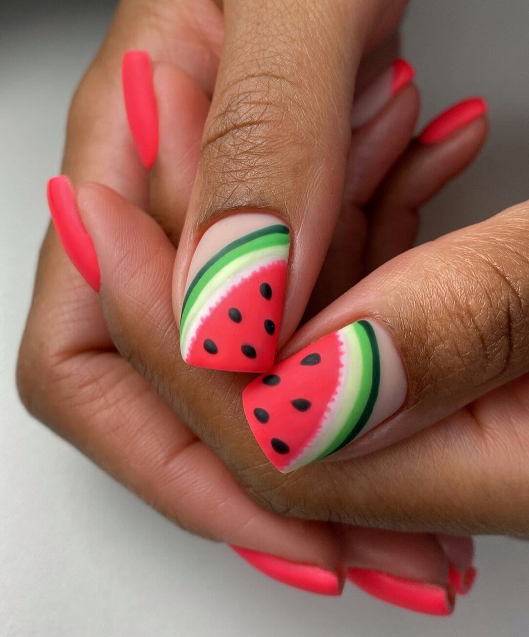 Summer Nail Designs with Watermelon