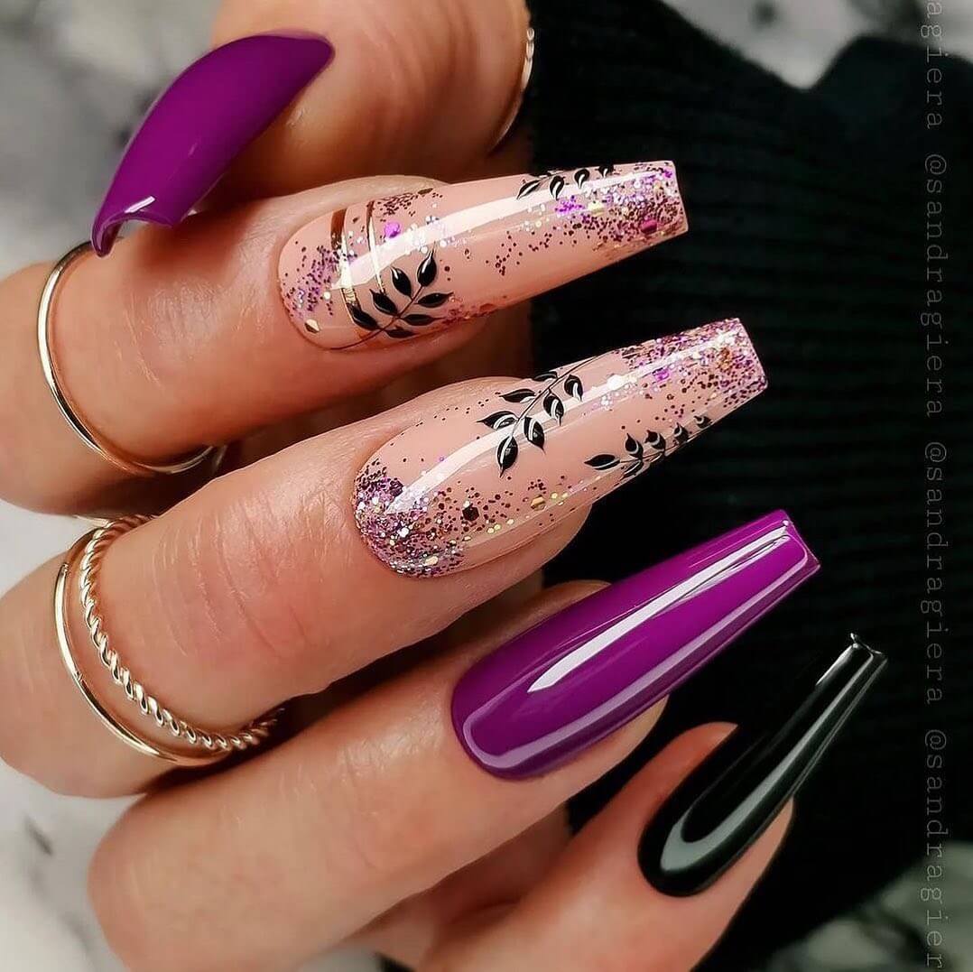 glitter coffin nails