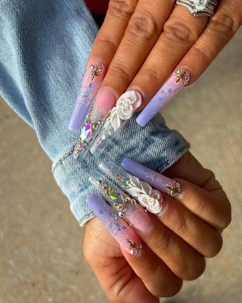 glitter coffin nails