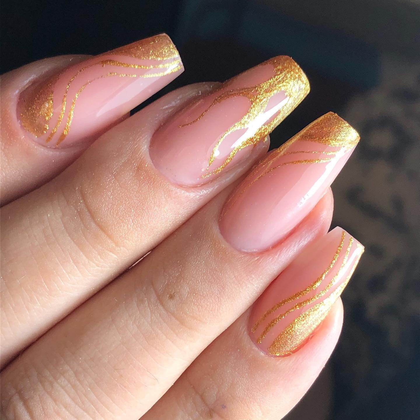 gold coffin nails