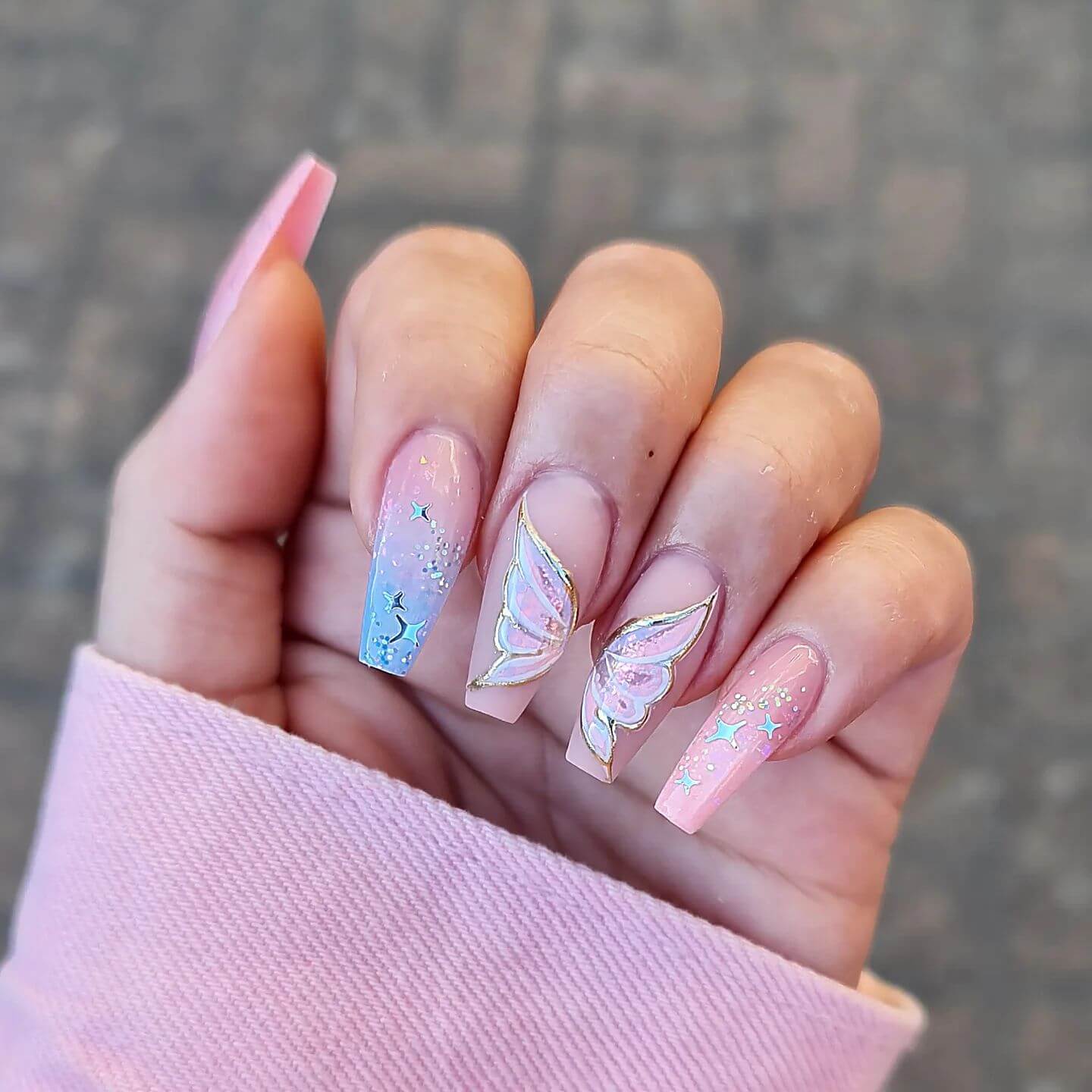 spring coffin nails designs