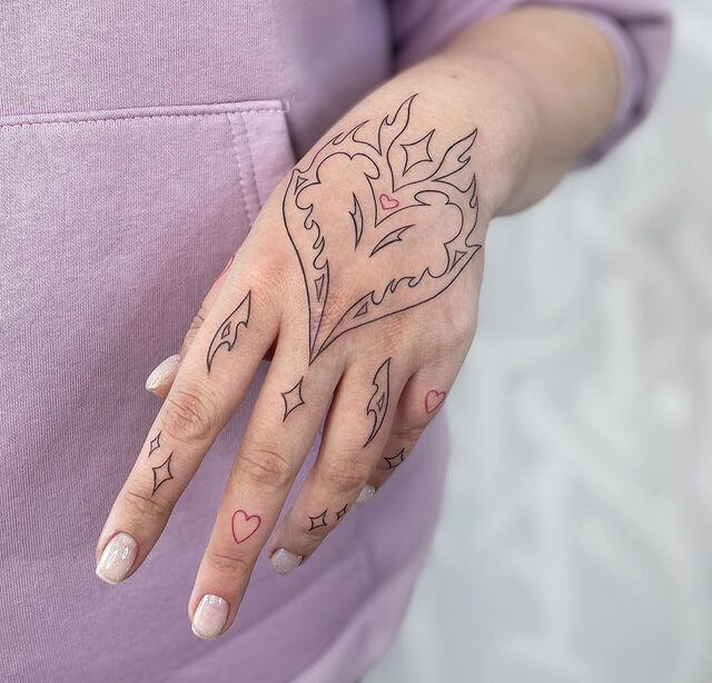 Colorful Finger Tattoos