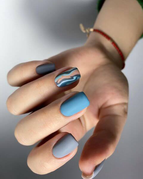 Blue Swirl Nail Designs