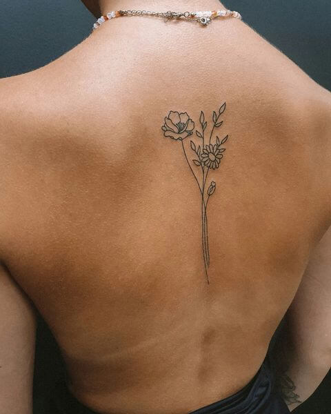Flower Back Tattoo