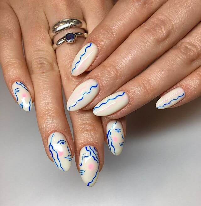 Blue Swirl Nail Designs
