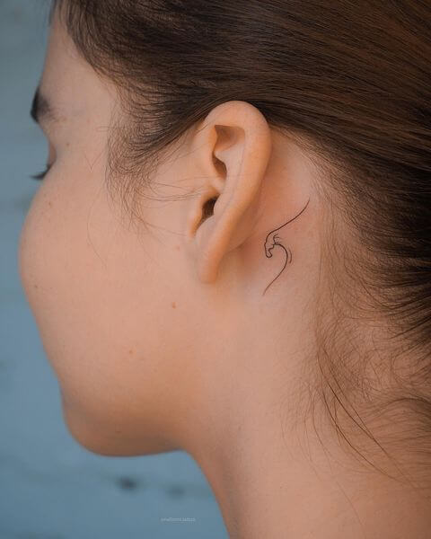 Minimalist Tattoos Behind Ear