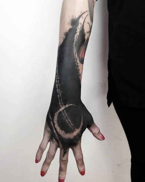 Tattoo uploaded by Orla  Sick solid black lines  geometric with  scriptinitials wrist tattoo dreamtattoo mydreamtattoo  Tattoodo