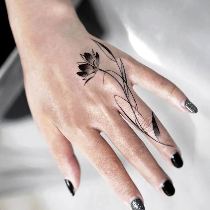 Flower Finger Tattoos