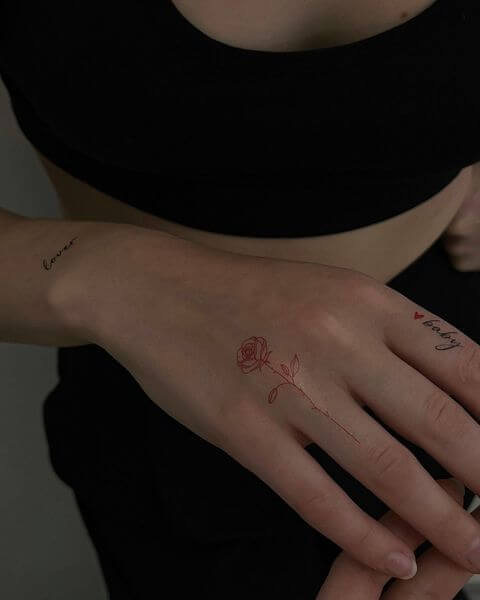 Flower Finger Tattoos