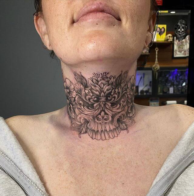 Front Neck Tattoo