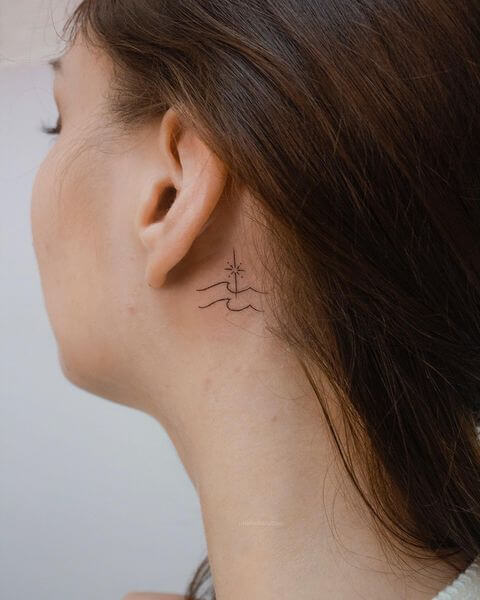 Simple Behind The Ear Tattoos