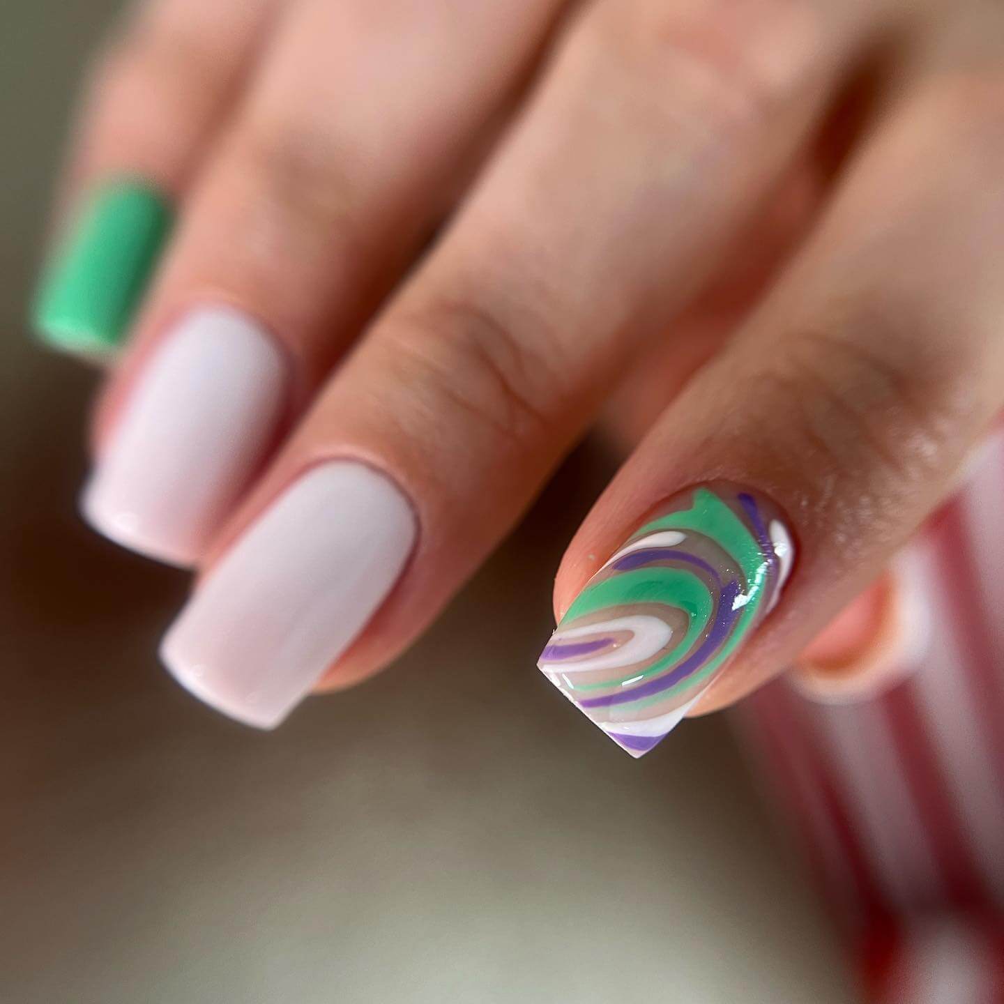 Colorful Swirl Nails