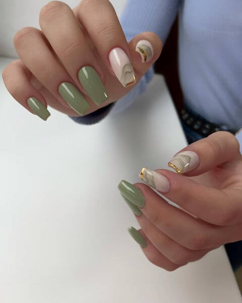 Green Swirl Nail Designs