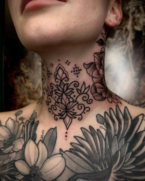 Front Neck Tattoo
