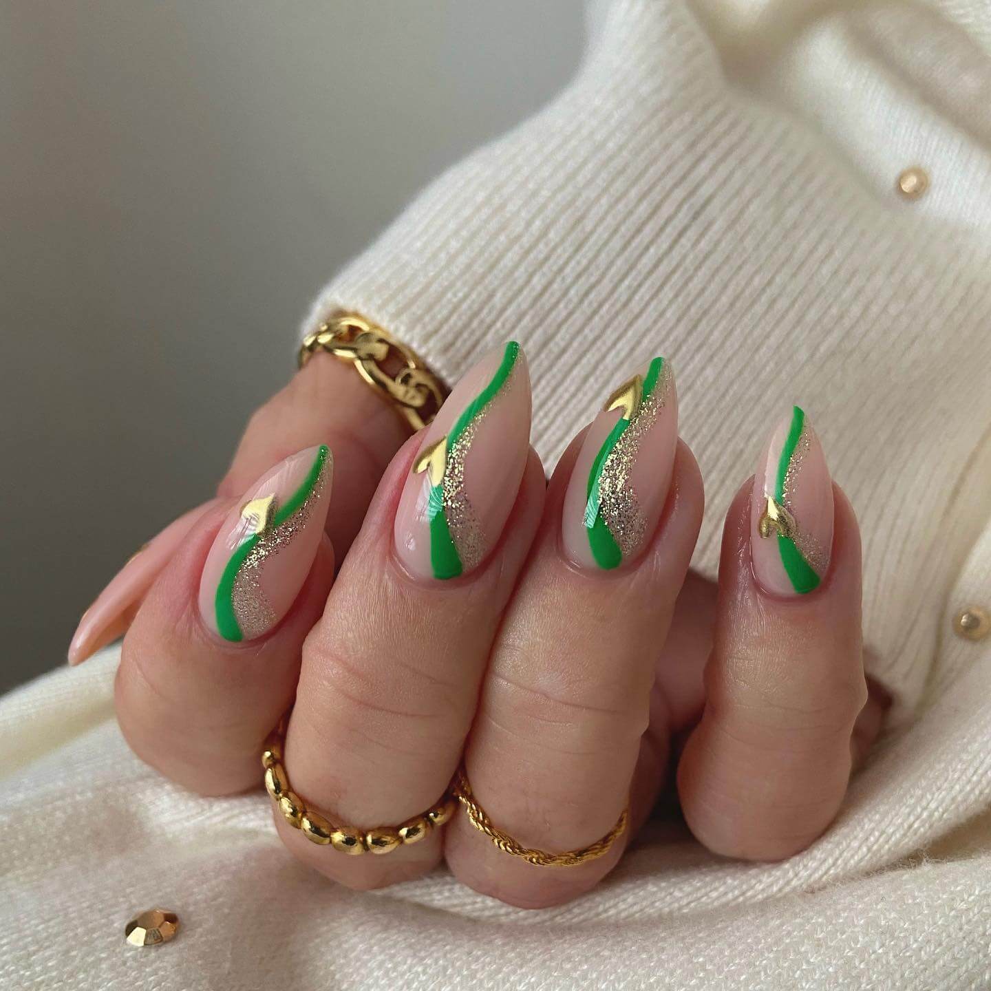 Green Swirl Nail Designs