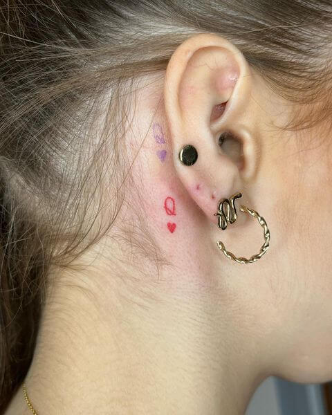 Small Behind The Ear Tattoos