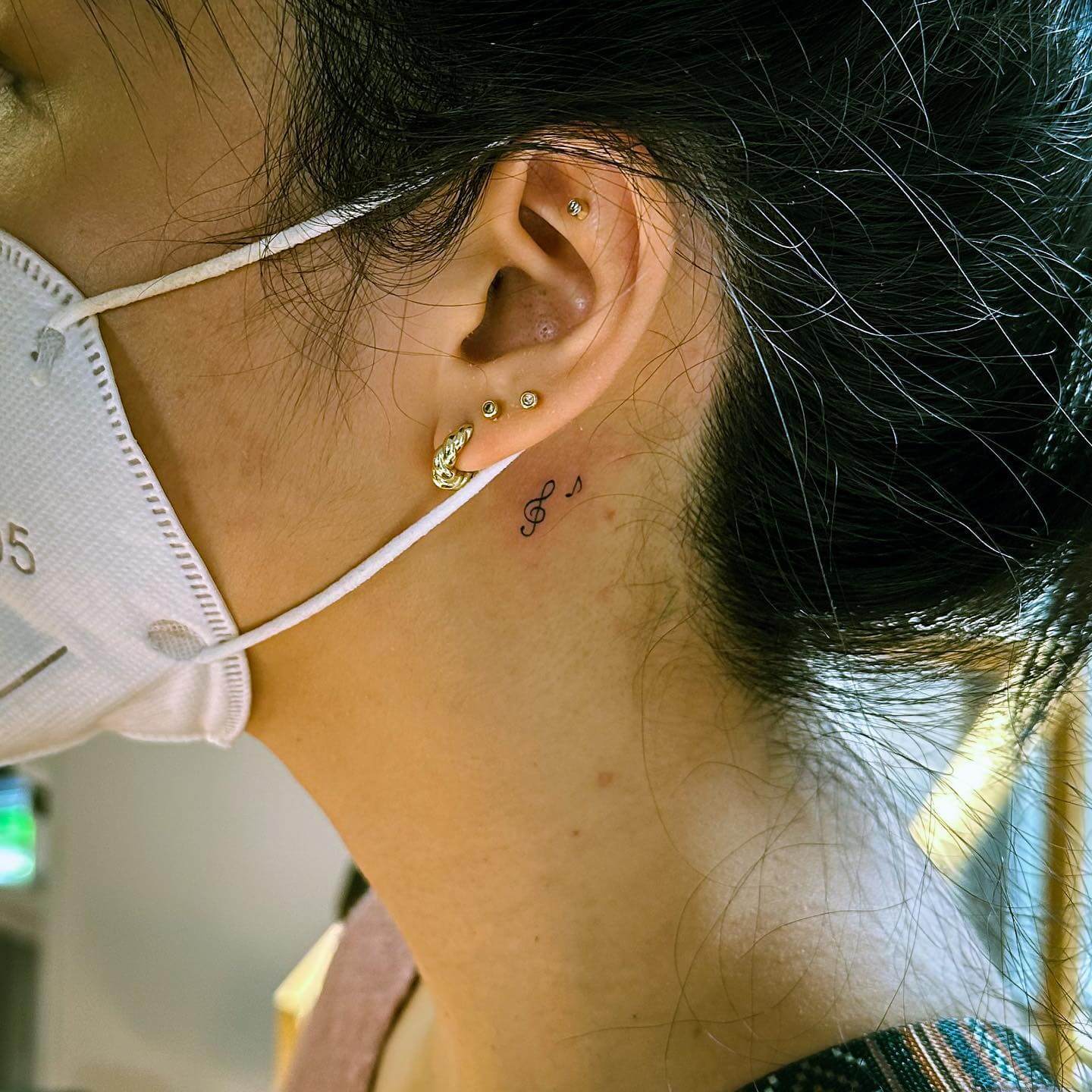 Tiny Tattoos Behind Ear
