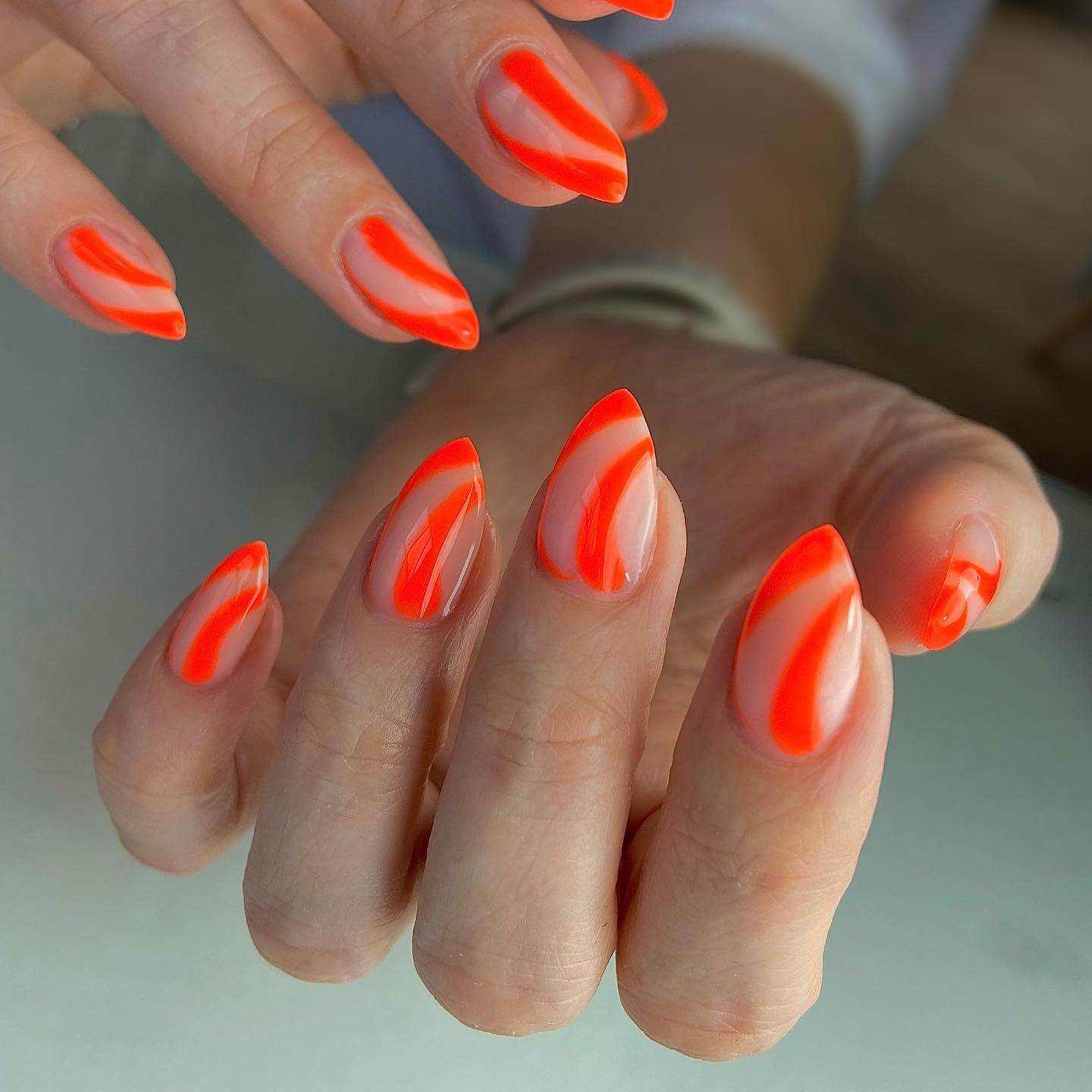 Orange Swirl Nail Designs