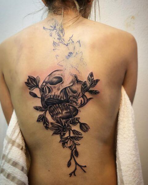 Skull Back Tattoo