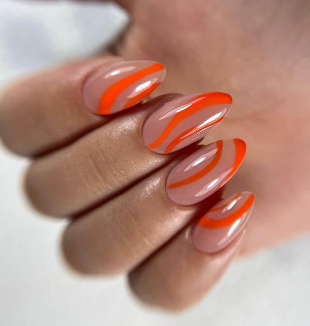 Orange Swirl Nail Designs