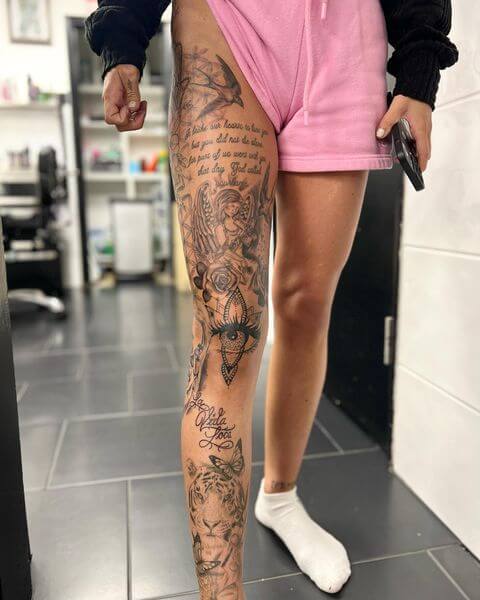 15 Full and Lower Leg Tattoo Designs for Men and Women