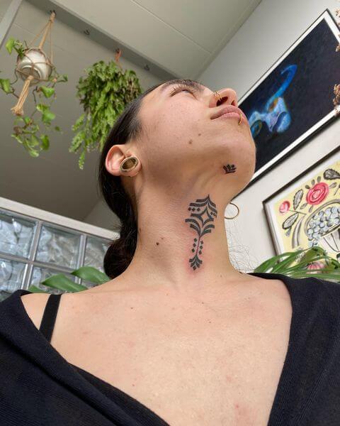 Medium Neck Tattoo