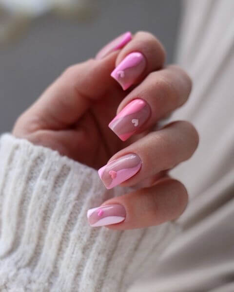 Pink Swirl Nail Designs