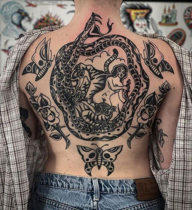 Traditional Back Tattoo