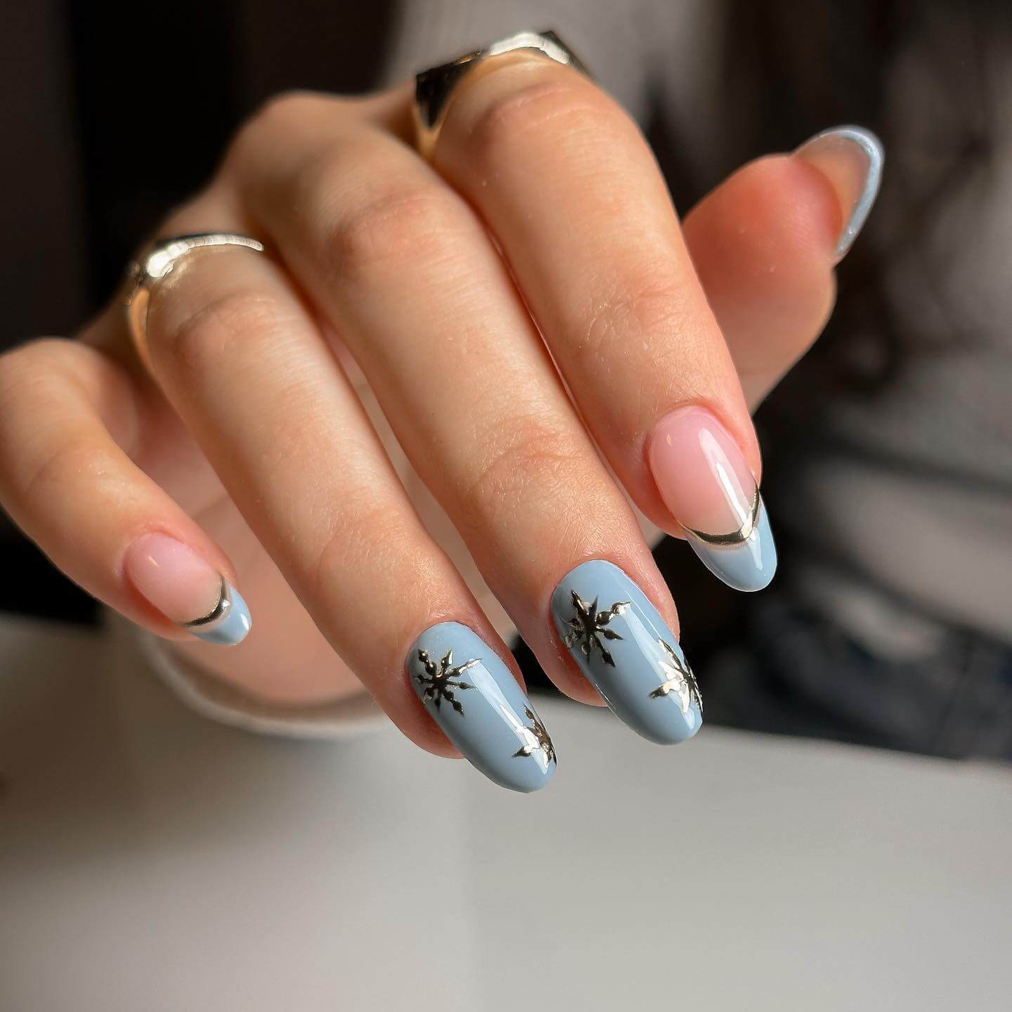 Light Blue Winter Nails
