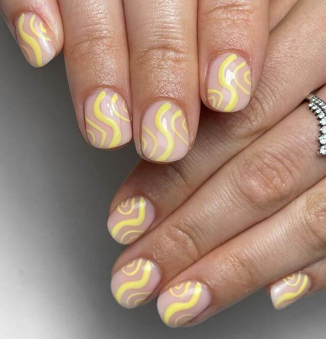 Nails with Swirl Lines