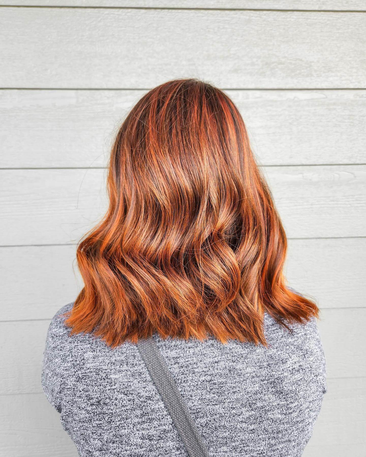 Brown Hair with Orange Highlights