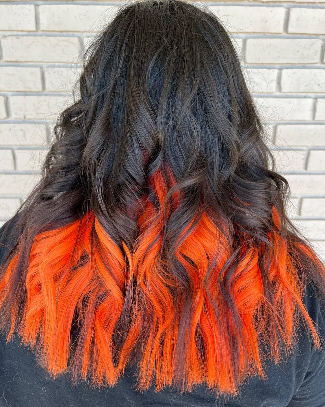 Black Hair with Orange Underneath