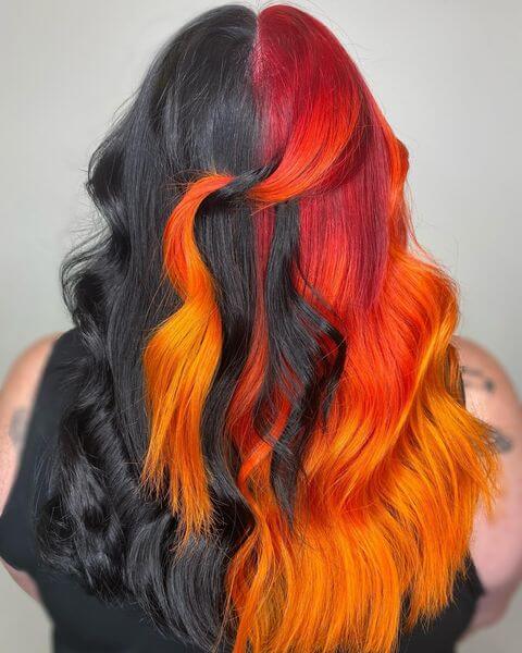 Orange and Black hair