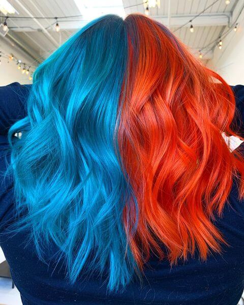 Orange and Blue hair