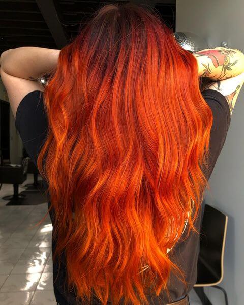 Orange Hair with Black Roots