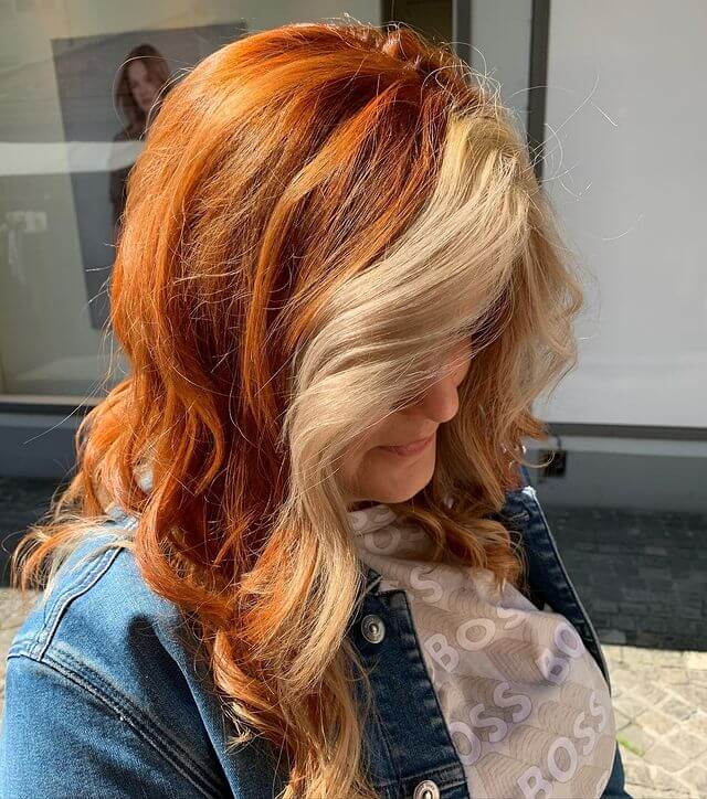 Orange Hair with Blonde Bangs