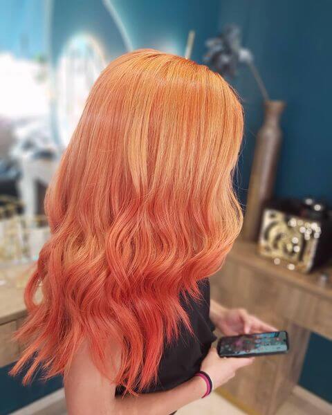 Orange Hair with Blonde Highlights