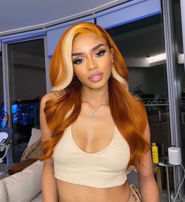 Orange Hair with Blonde Streaks