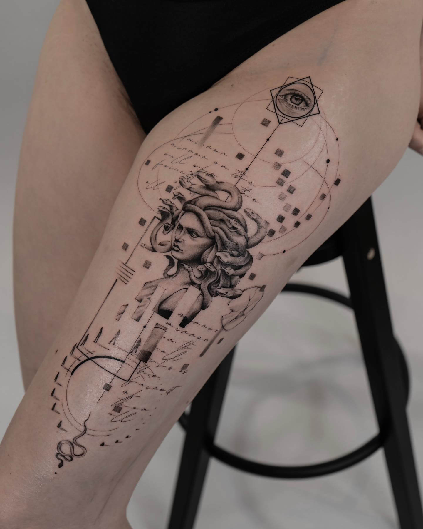 Thigh Medusa Tattoos