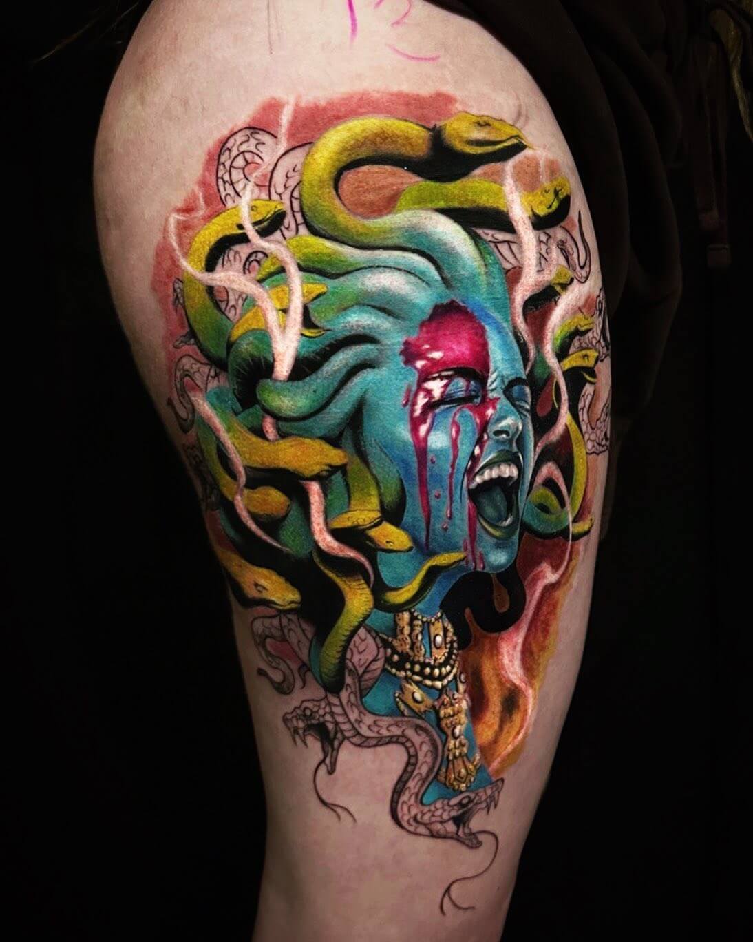Colorful Medusa Tattoos