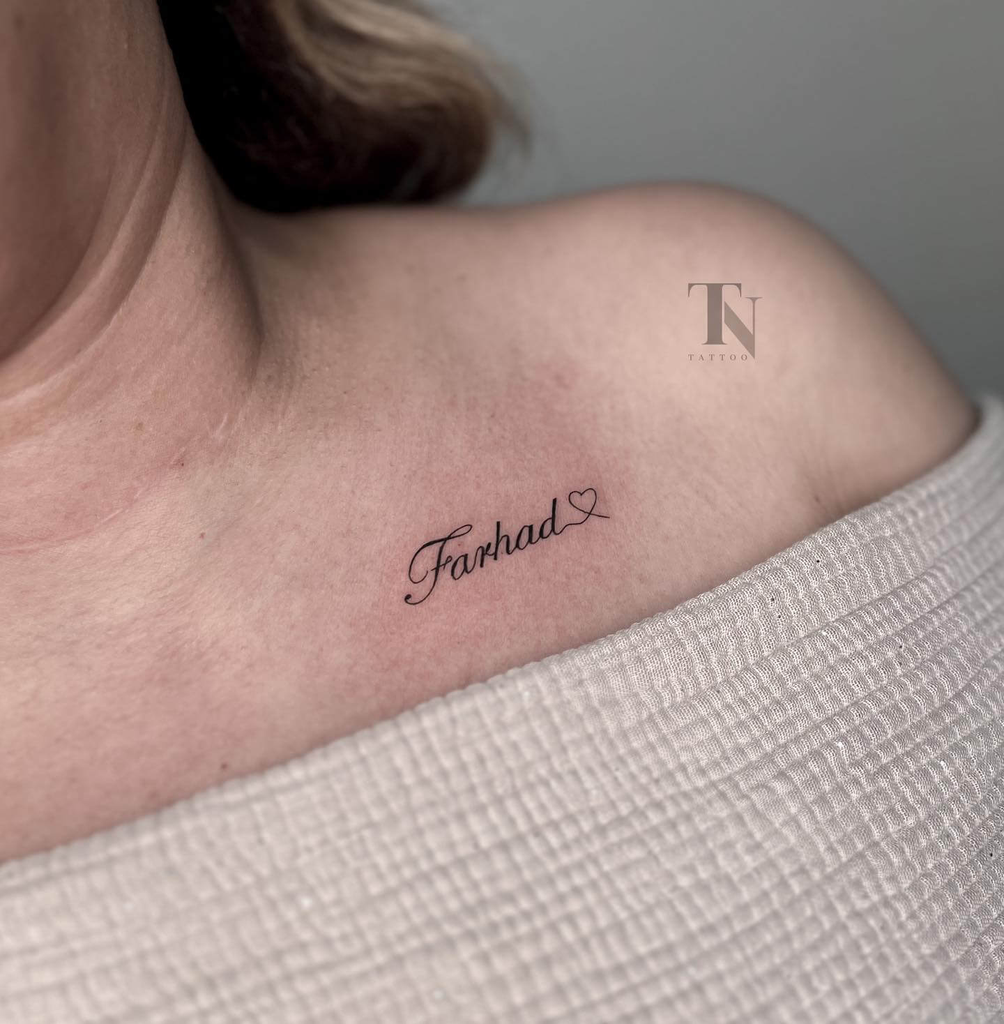 Collarbone Name Tattoos