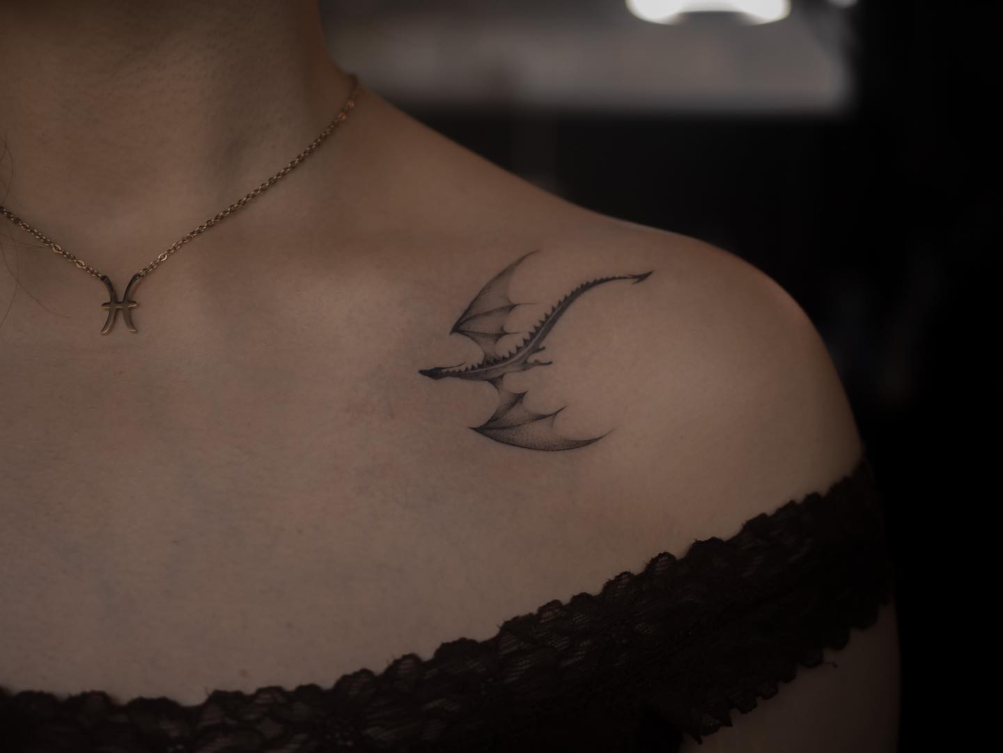 Dragon Collarbone Tattoos