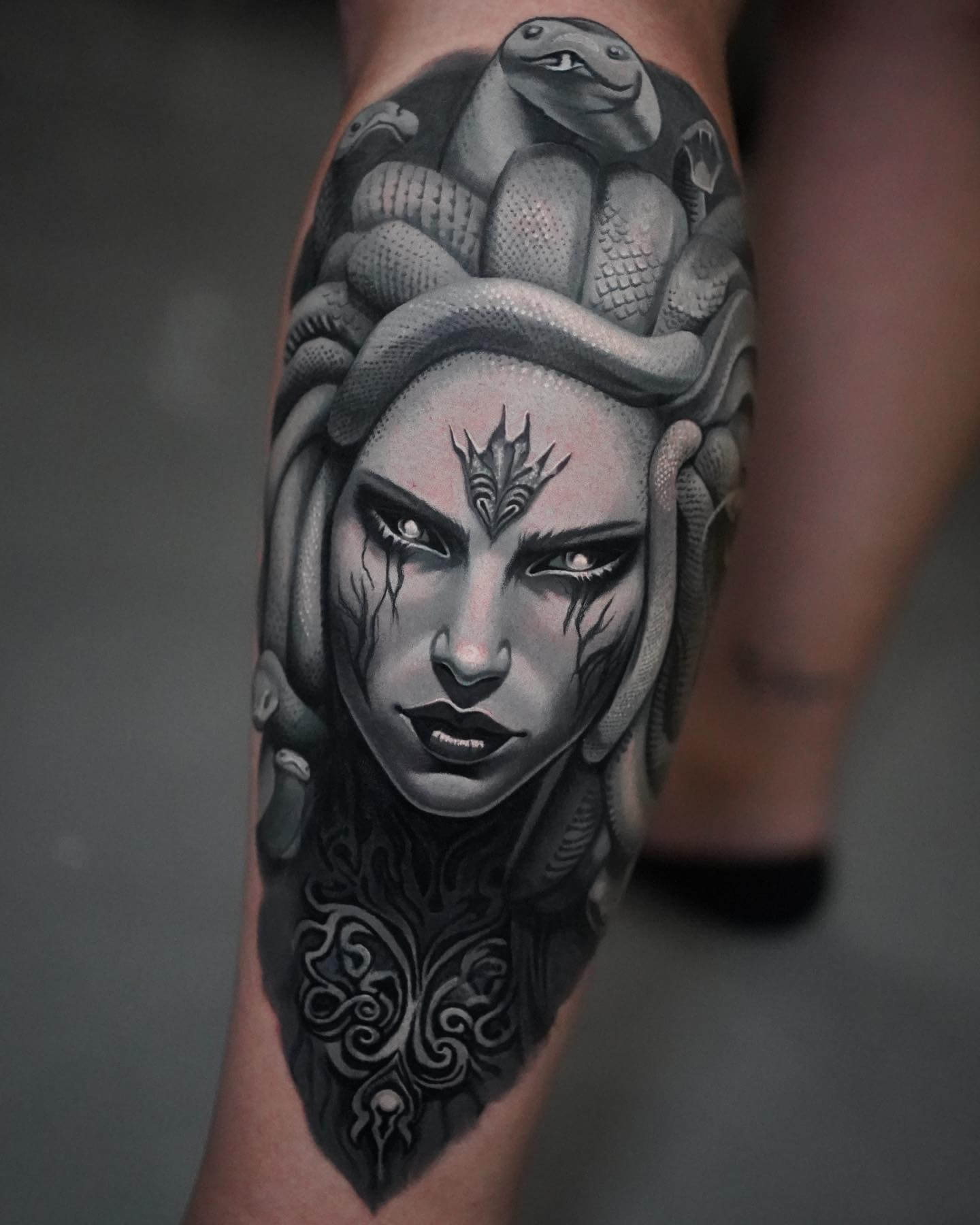 Medusa Leg Tattoos