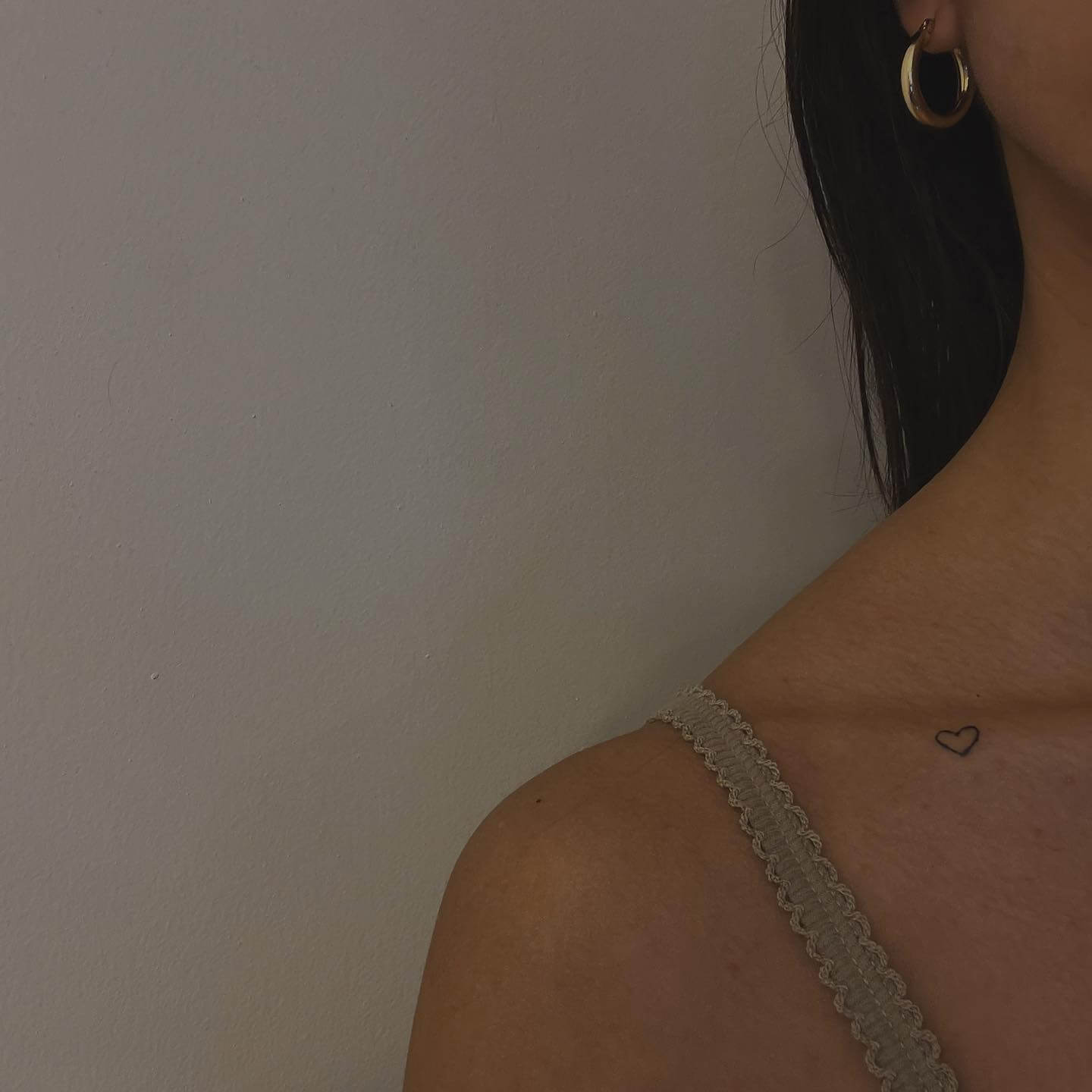 Heart Tattoo On Collarbone