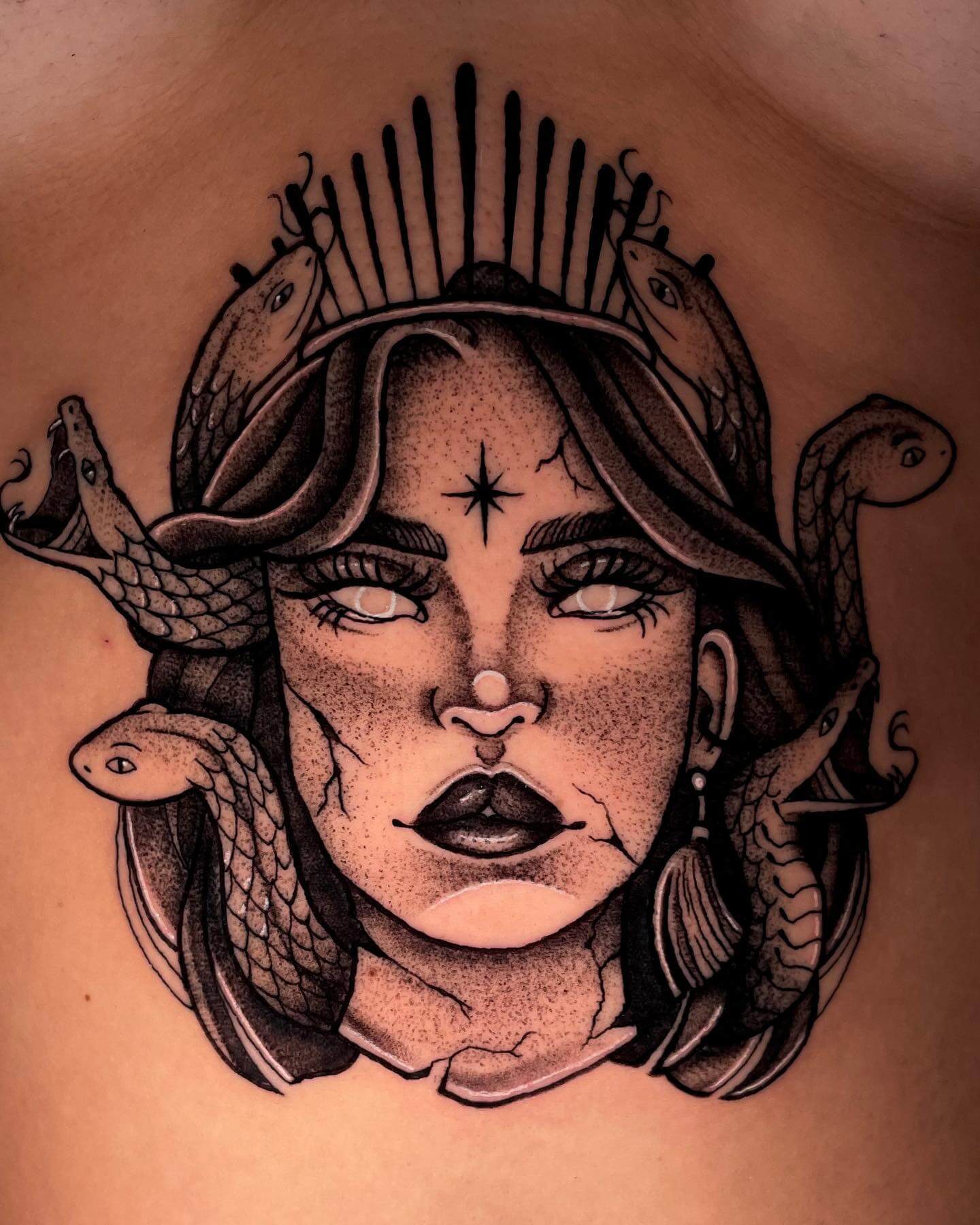 Medusa Sternum Tattoos