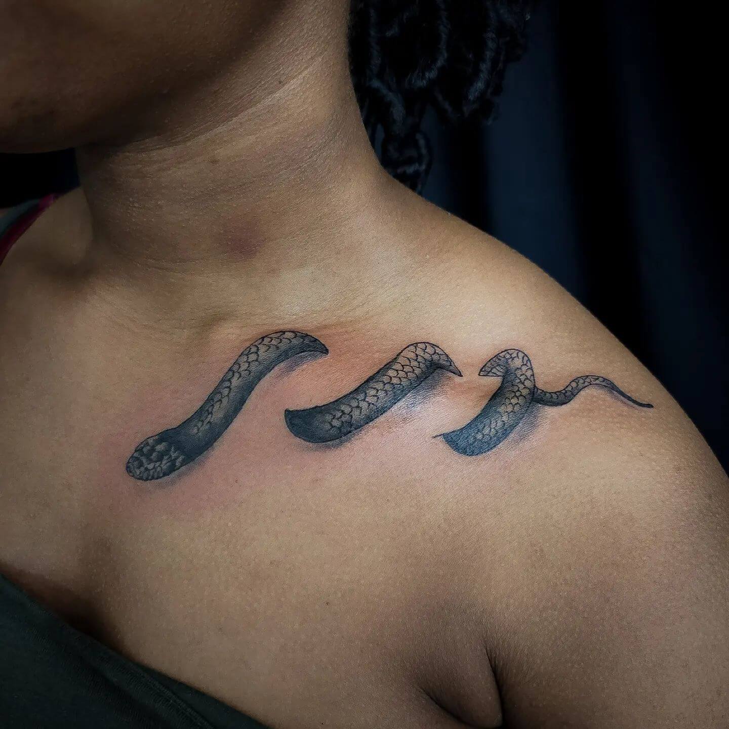 Snake Collarbone Tattoos