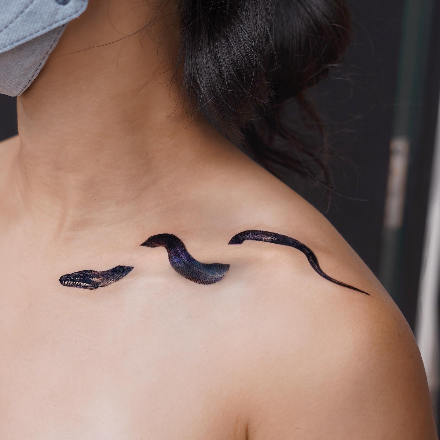 Snake Collarbone Tattoos