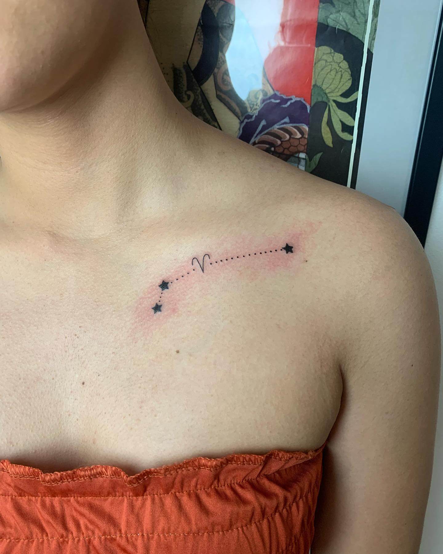 Star Tattoo On Collarbone