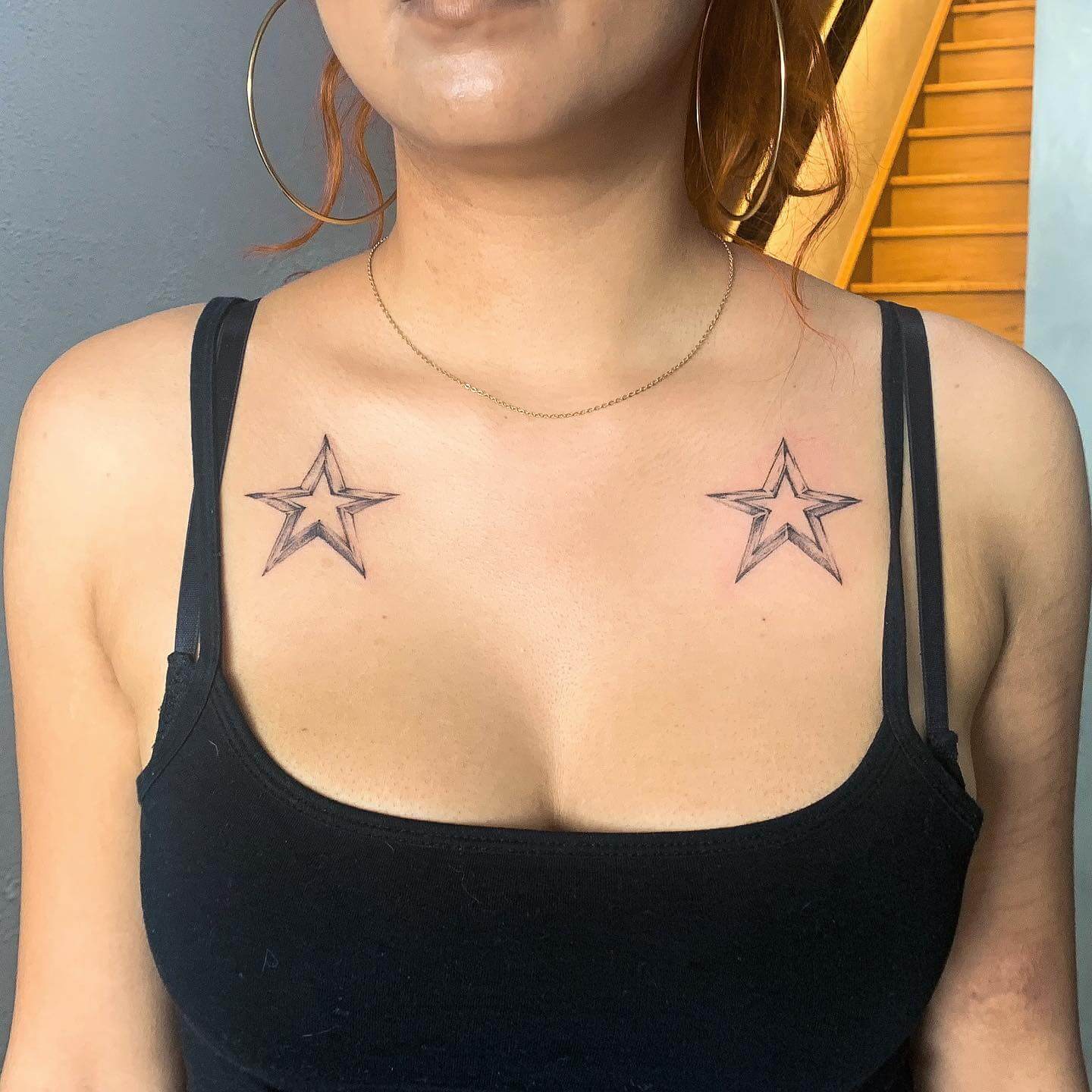 Star Tattoo On Collarbone